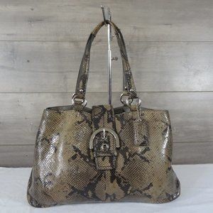 Coach F17417 Python Embossed Satchel Tote Handbag